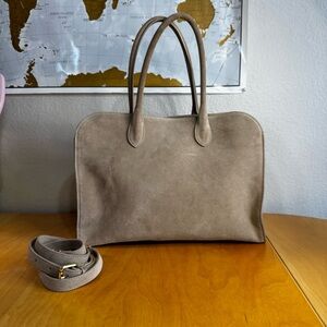 Claudia Firenze Taupe Suede The Row Margaux Dupe
